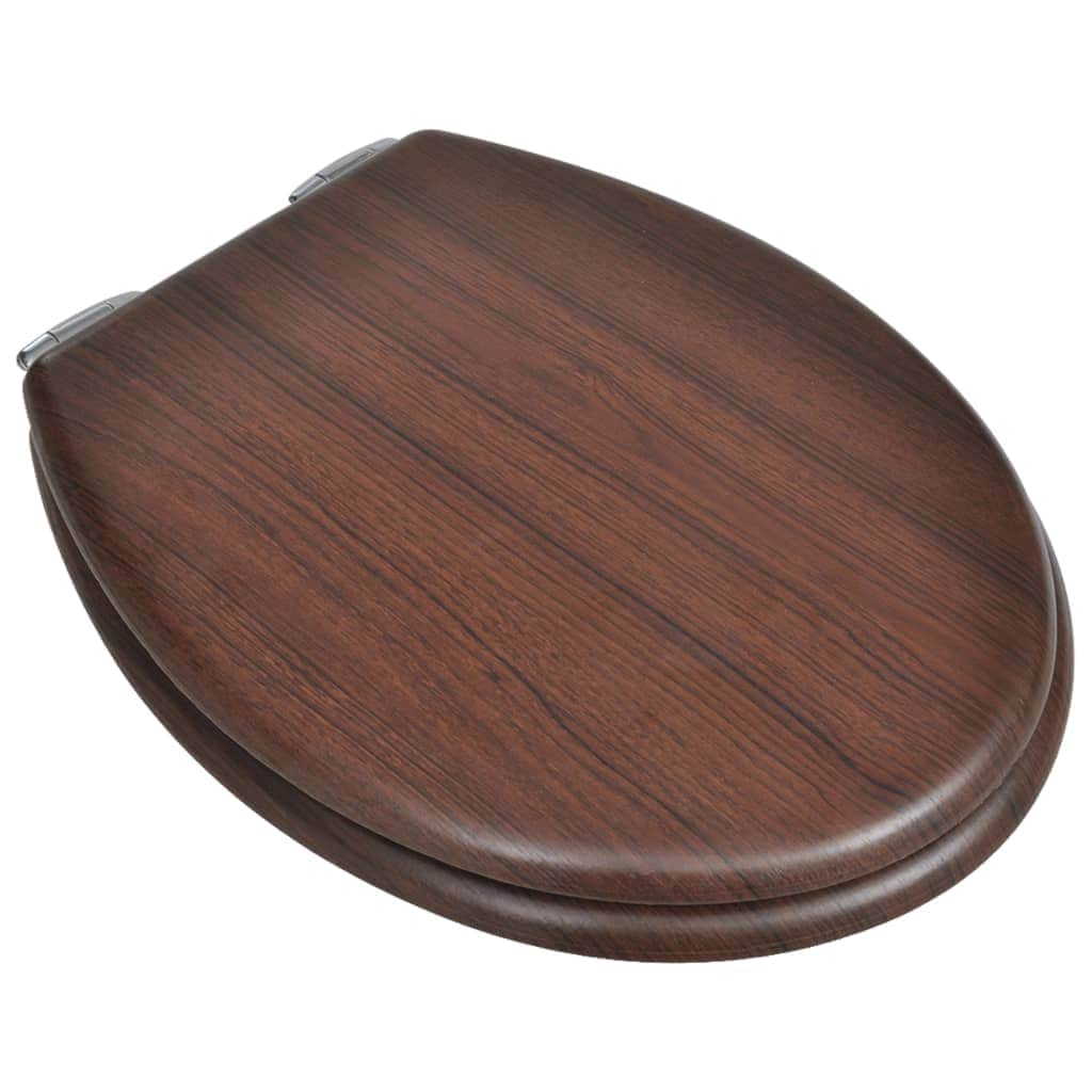 WC Toilet Seat MDF Soft Close Lid Simple Design Wood