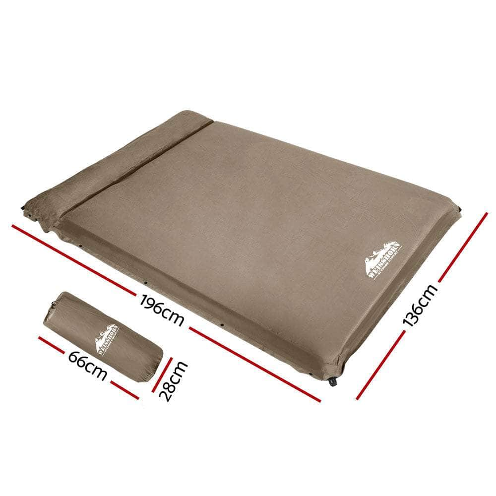 Weisshorn Double Size Self Inflating Mattress Mat 10CM Thick   Coffee