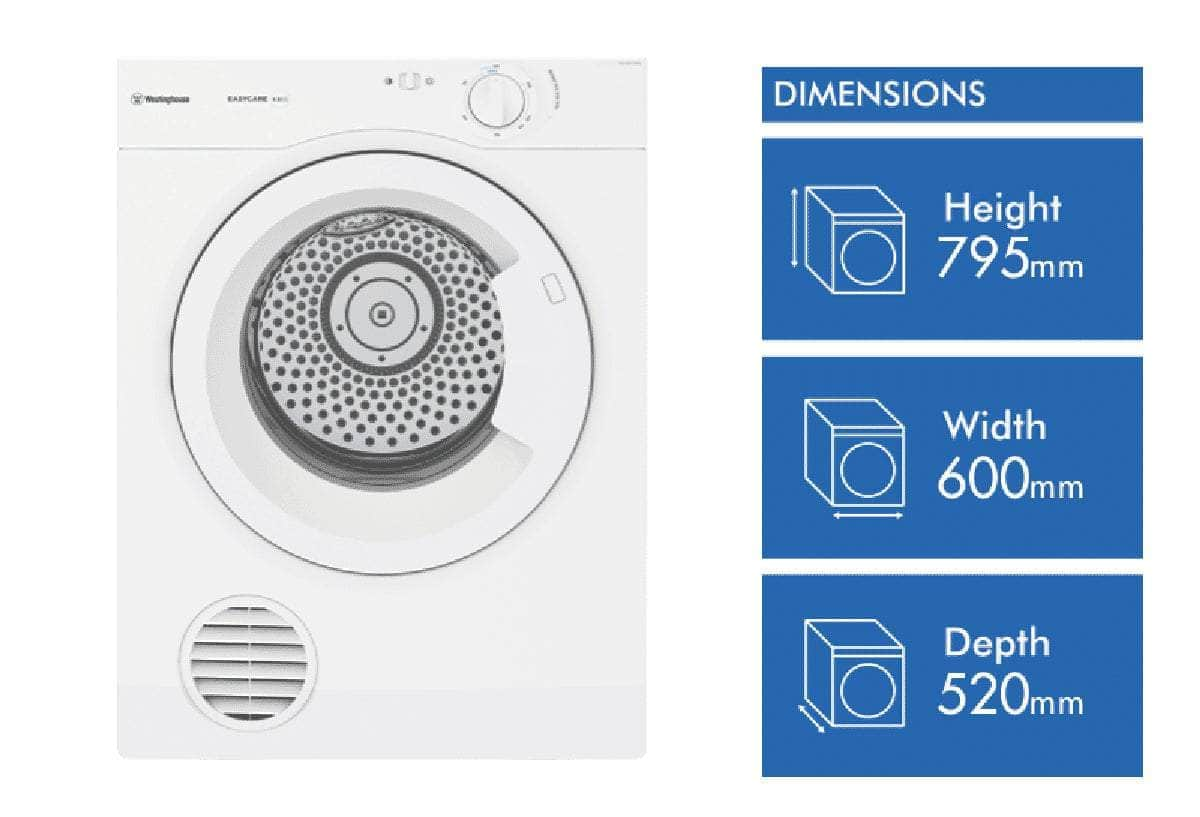 Westinghouse 4.5Kg Vented Laundry Clothes Electric Dryer WDV457H3WB