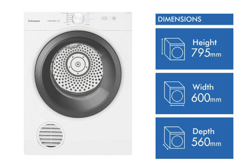 Westinghouse 5.5Kg Vented Laundry Clothes Electric Dryer WDV556N3WB