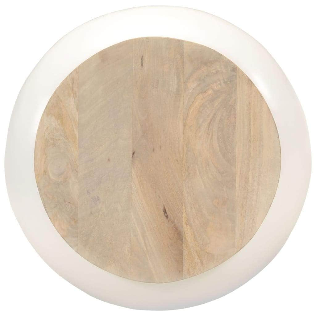 Whimsical Snowfall: White Mango Wood Coffee Table in Solid Splendor