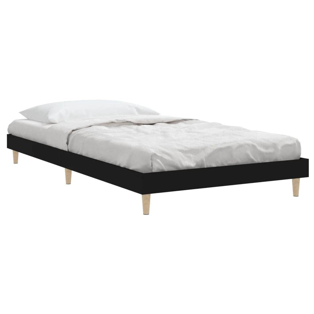 Whimsical White Single Engineered Wood Bed Frame