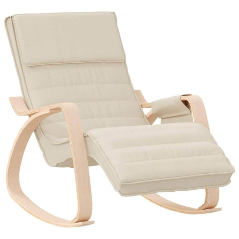 Whispering Comfort: Fabric Rocking Chair-Cream \Grey\Black