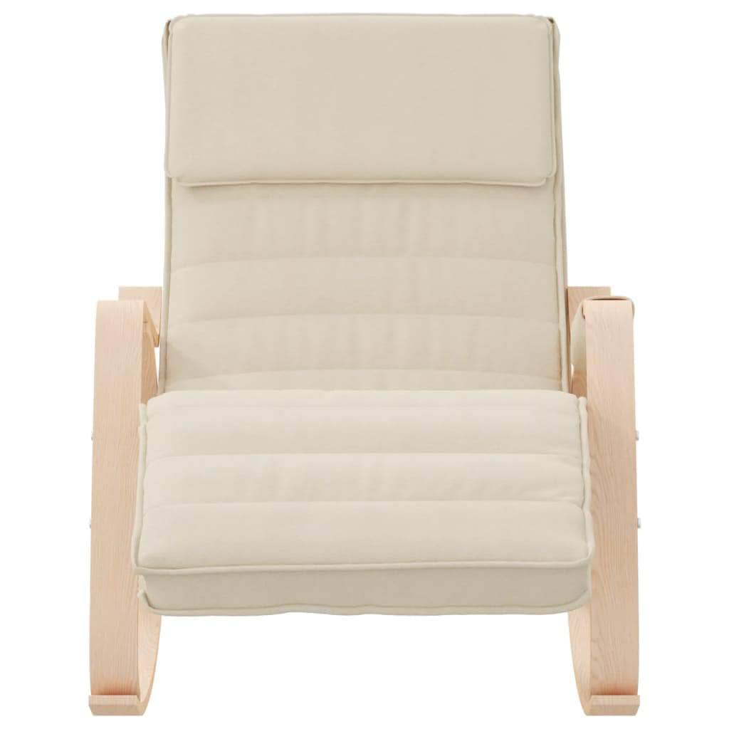 Whispering Comfort: Fabric Rocking Chair-Cream \Grey\Black