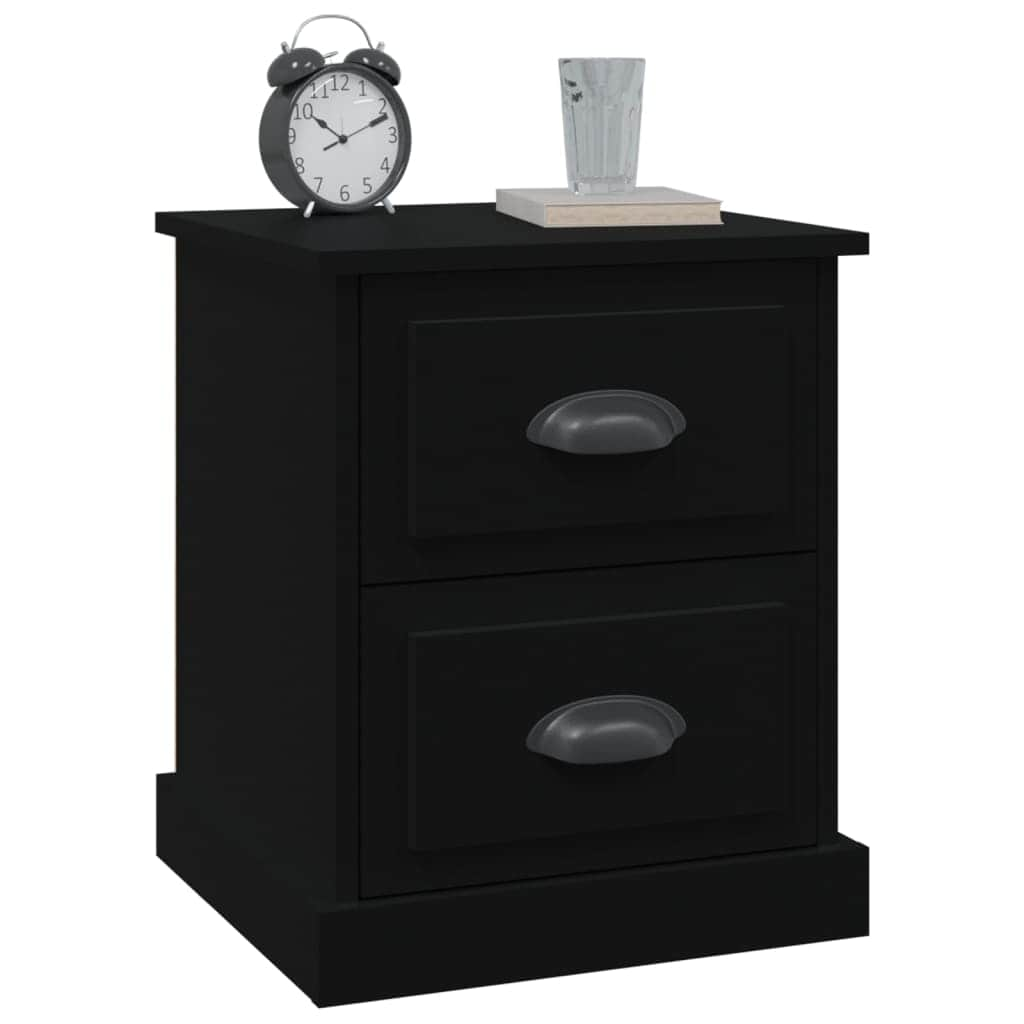 Whispering Haven: White Engineered Wood Bedside Cabinet