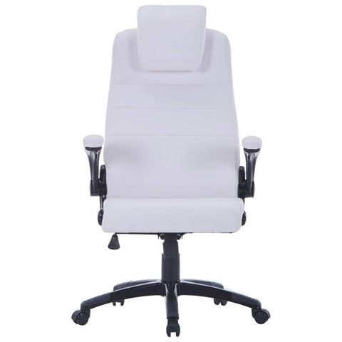 White Artificial Leather Swivel Chair Adjustable