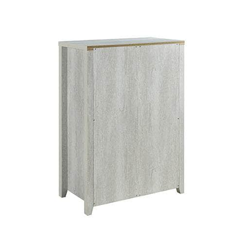 White Ash-Colored Tallboy With 5 Storage Drawers