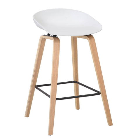 White Bar Stool Modern Cushioned Design for Comfortable