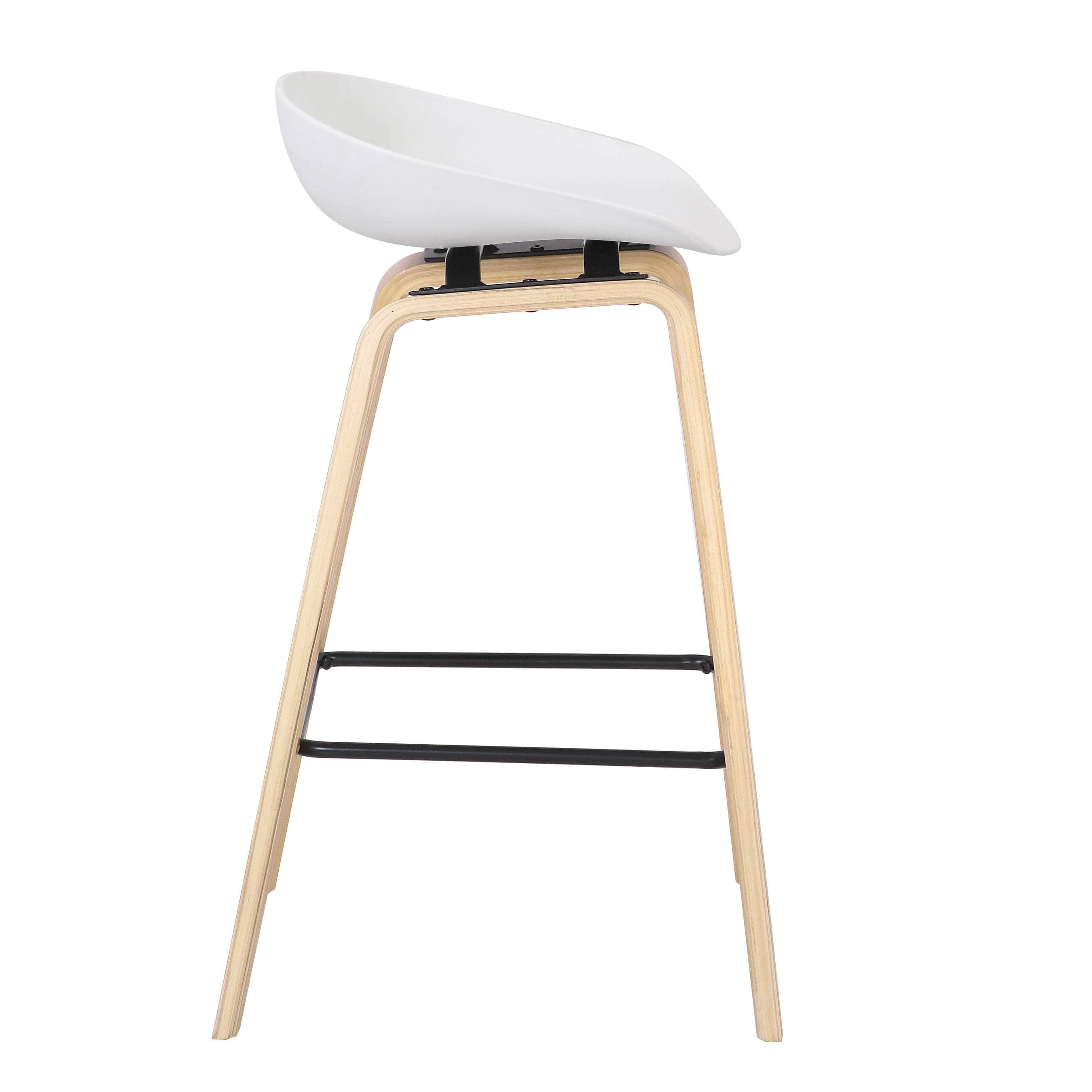 White Bar Stool Modern Cushioned Design for Comfortable