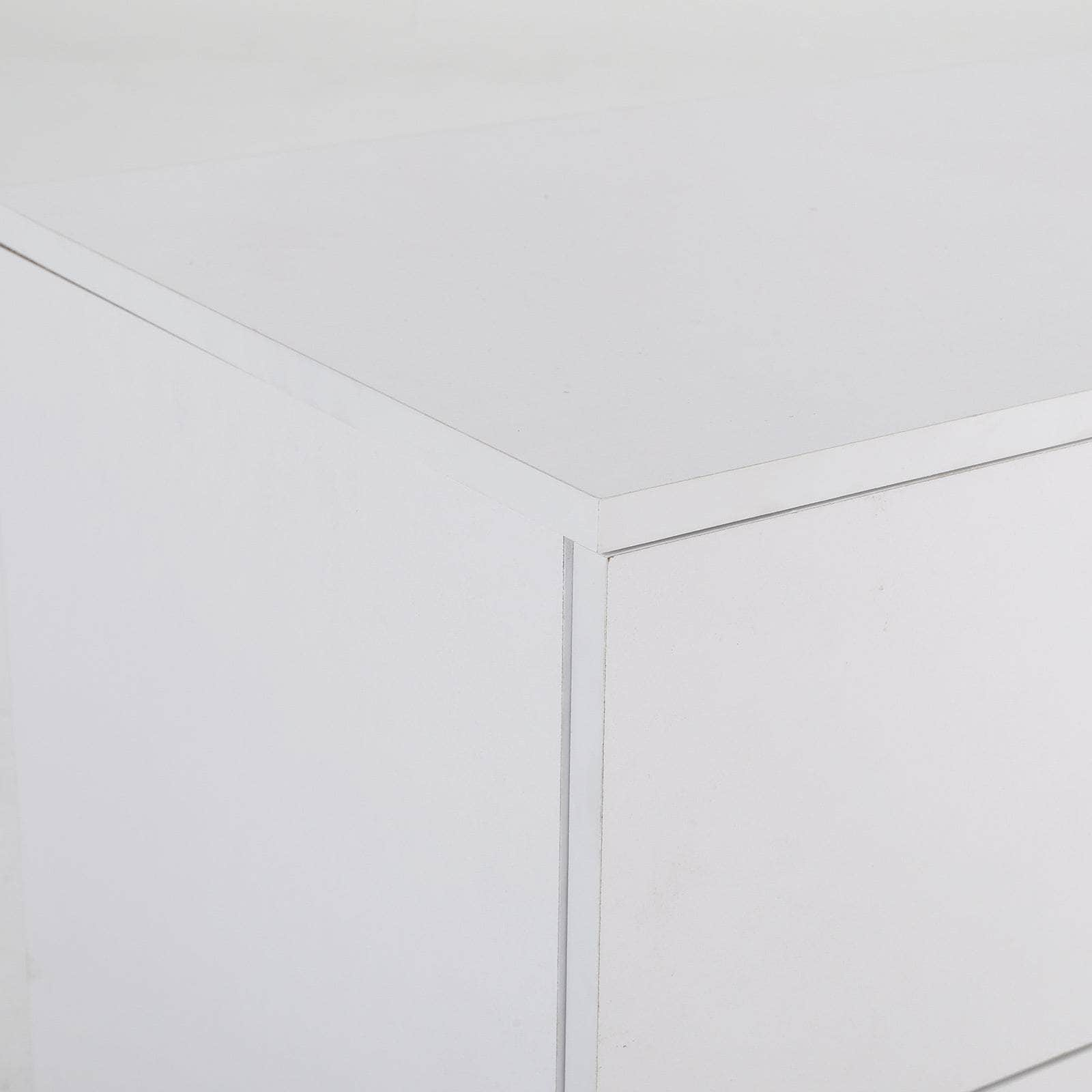 White Bedside Table with 2 Drawers and Legs