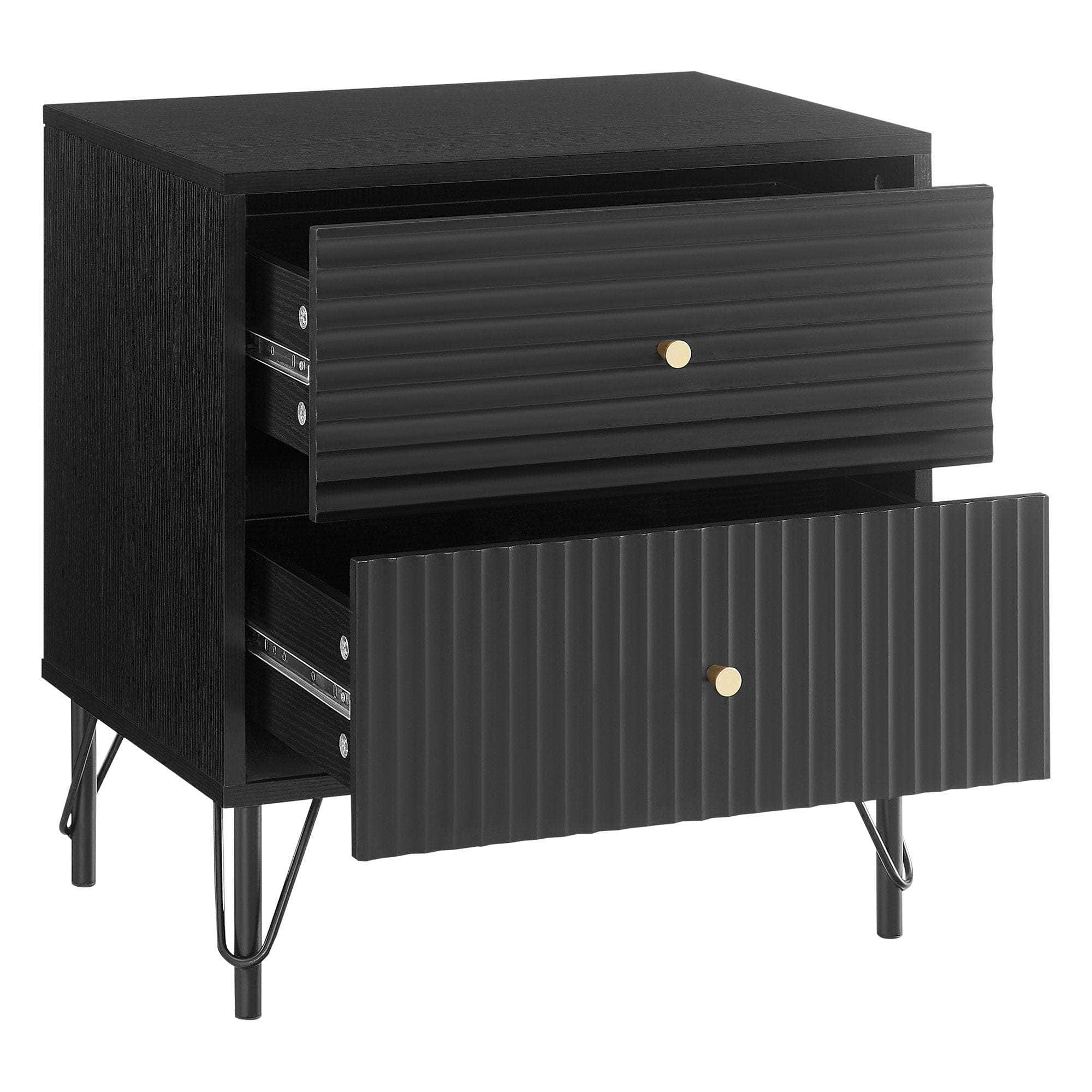 White/Black Bedside Table Drawer Nightstand