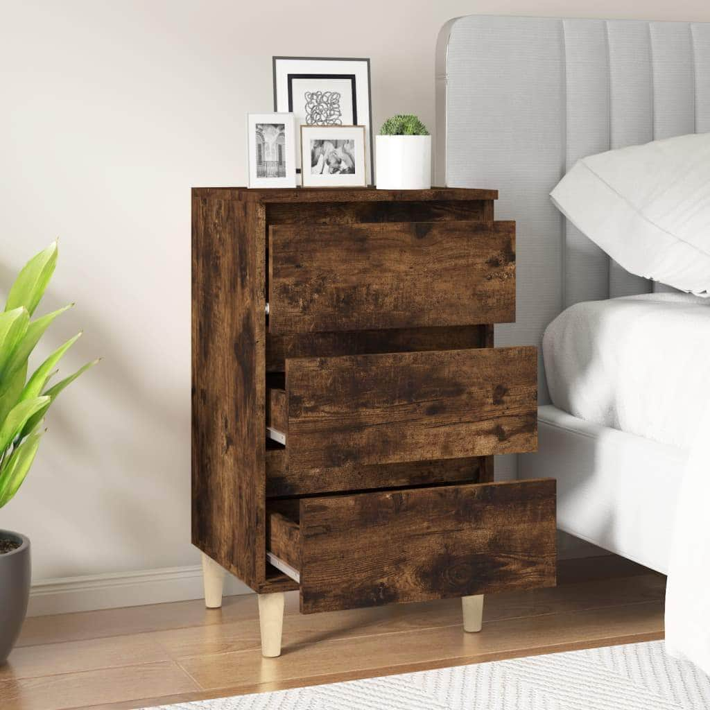 White Engineered Wood Bedside Cabinet