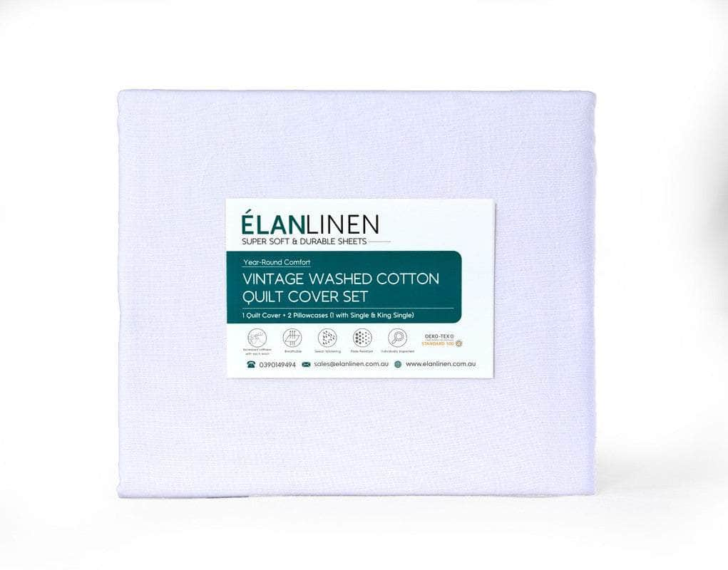 White Mega Queen Bed Sheets Set - 500Tc Egyptian Cotton (50Cm Deep)