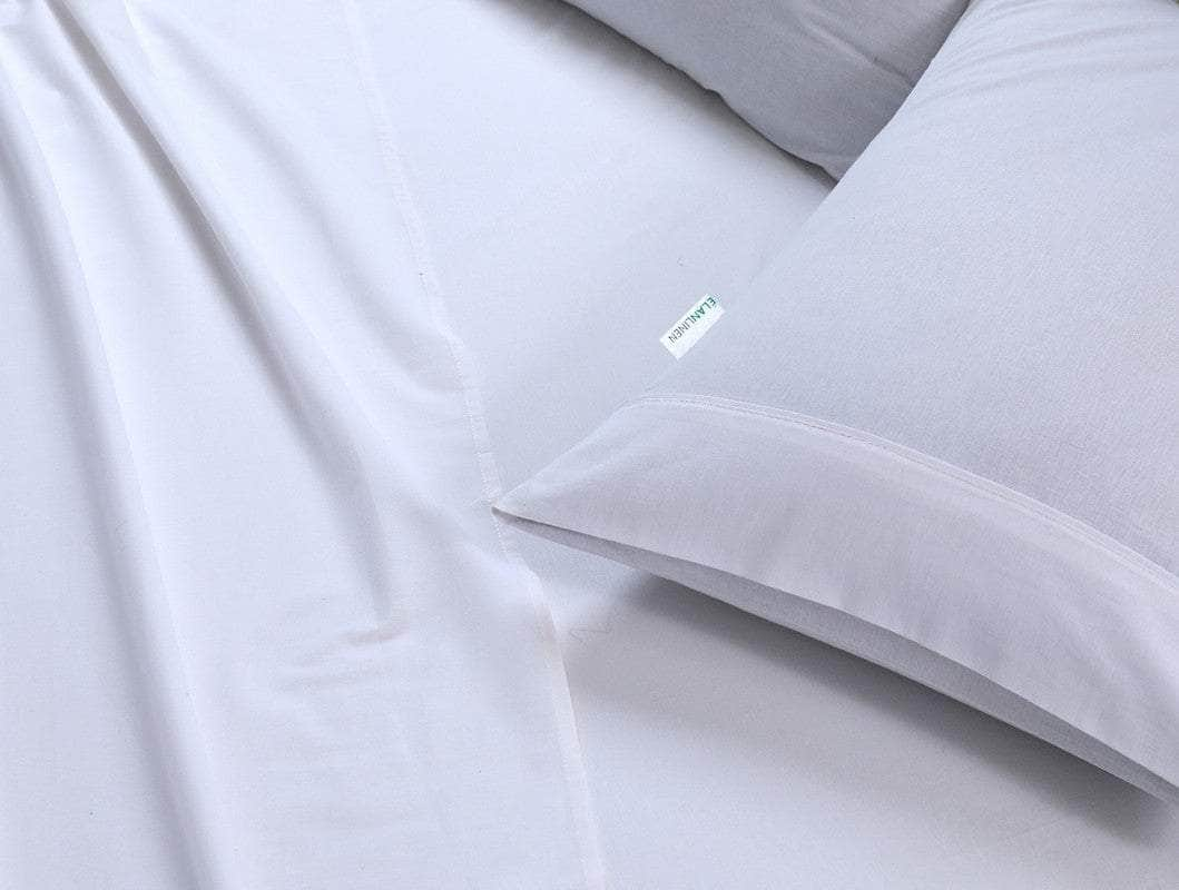 White Mega Queen Bed Sheets Set - 500Tc Egyptian Cotton (50Cm Deep)