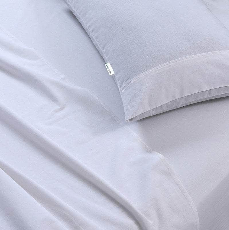 White Mega Queen Bed Sheets Set - 500Tc Egyptian Cotton (50Cm Deep)