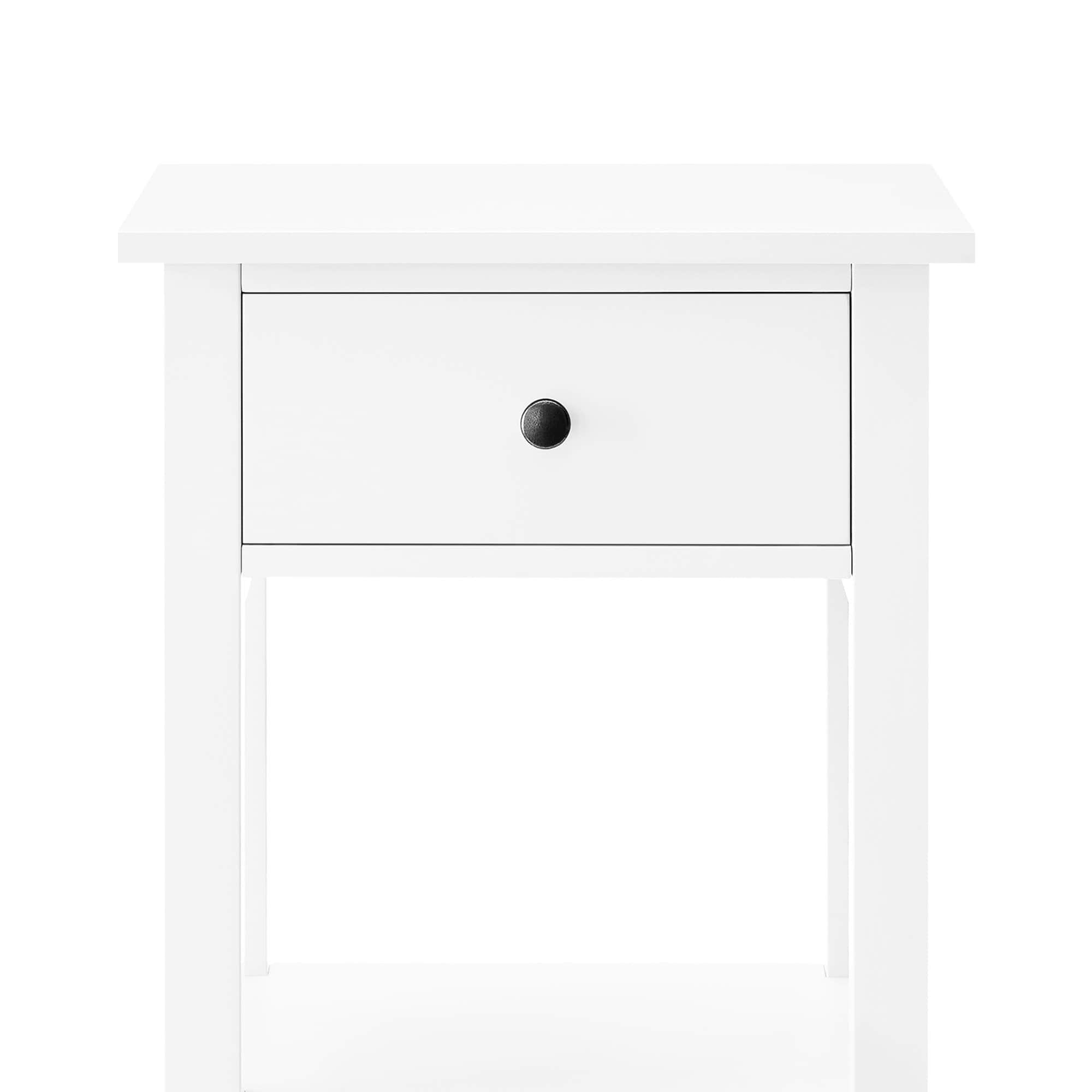 White Rue Nightstand Elegant Side Table