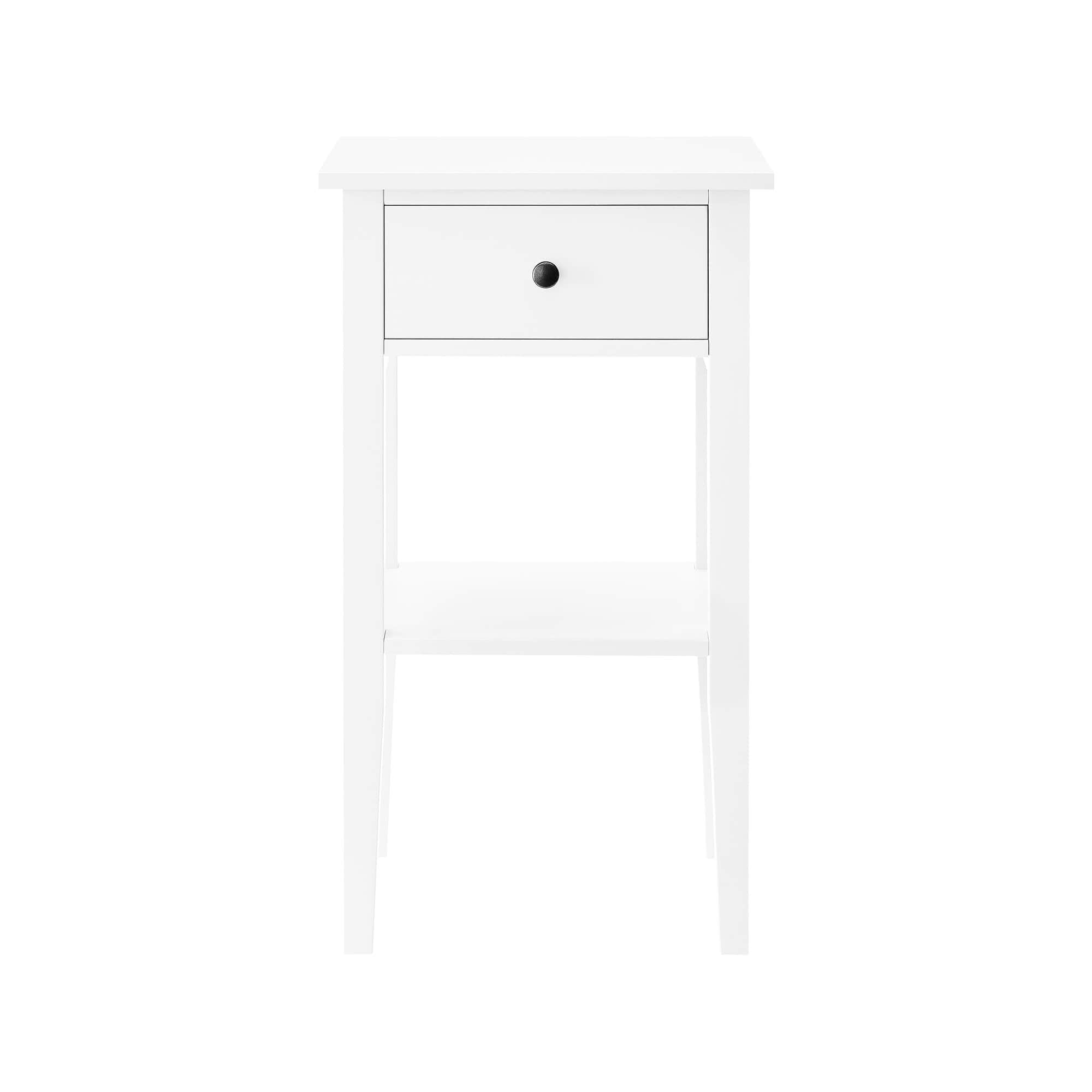 White Rue Nightstand Elegant Side Table