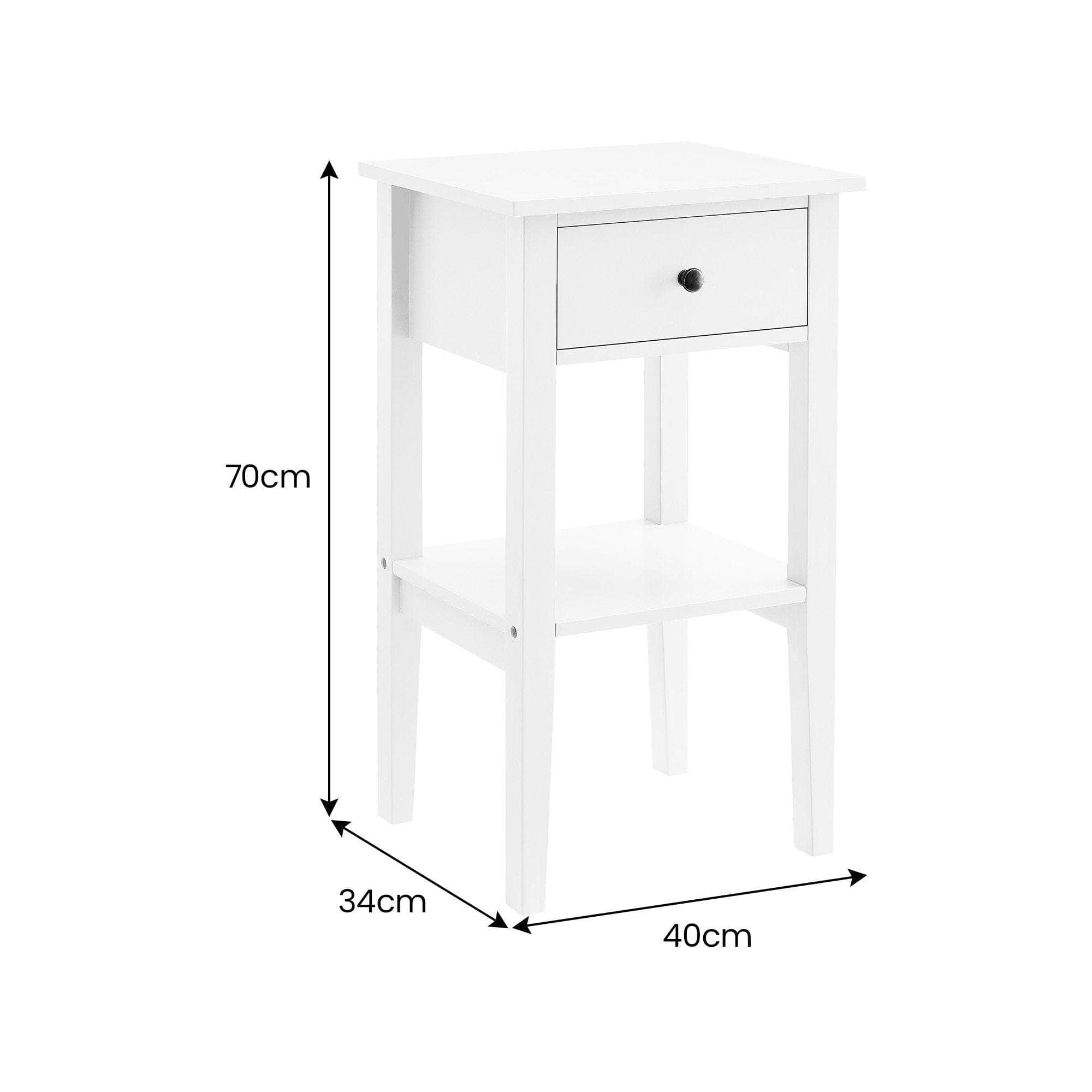 White Rue Nightstand Elegant Side Table