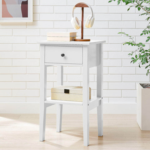 White Rue Nightstand Elegant Side Table