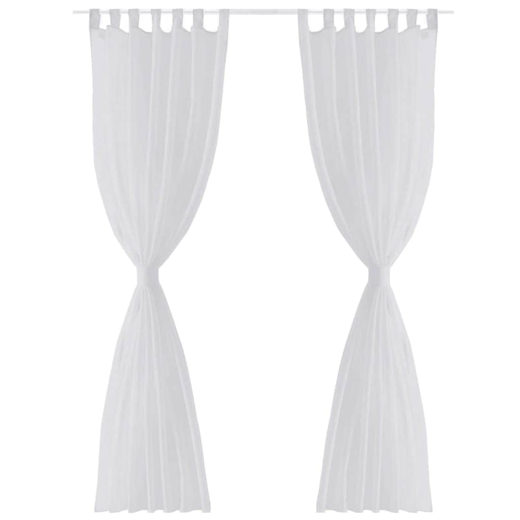 White Sheer Curtain,2 pcs