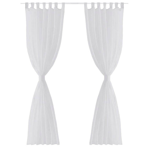 White Sheer Curtain,2 pcs