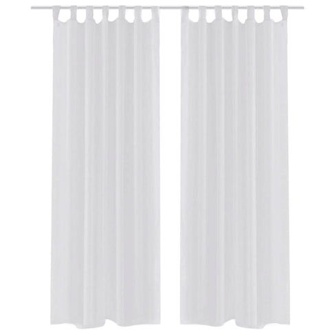 White Sheer Curtain--2  pcs