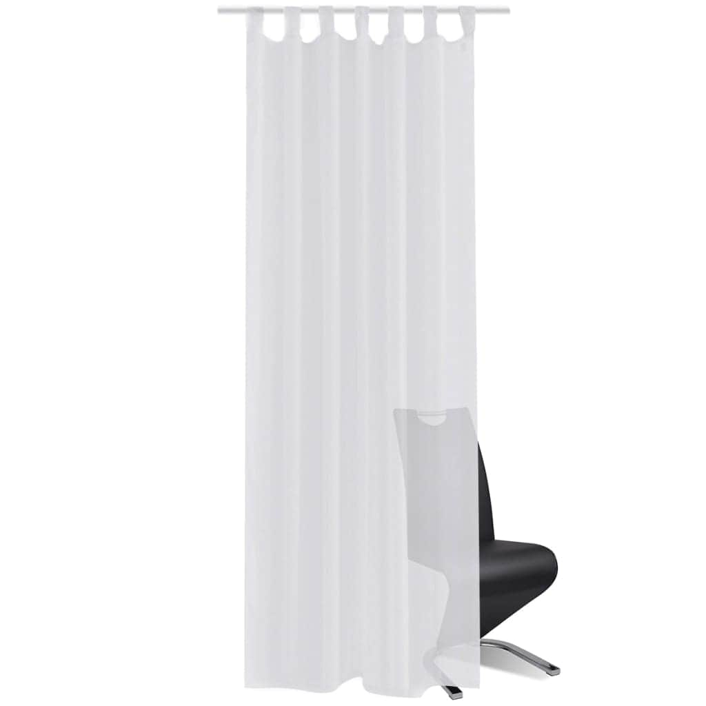 White Sheer Curtain--2  pcs