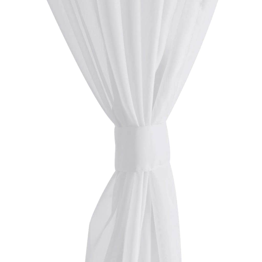 White Sheer Curtain--2  pcs