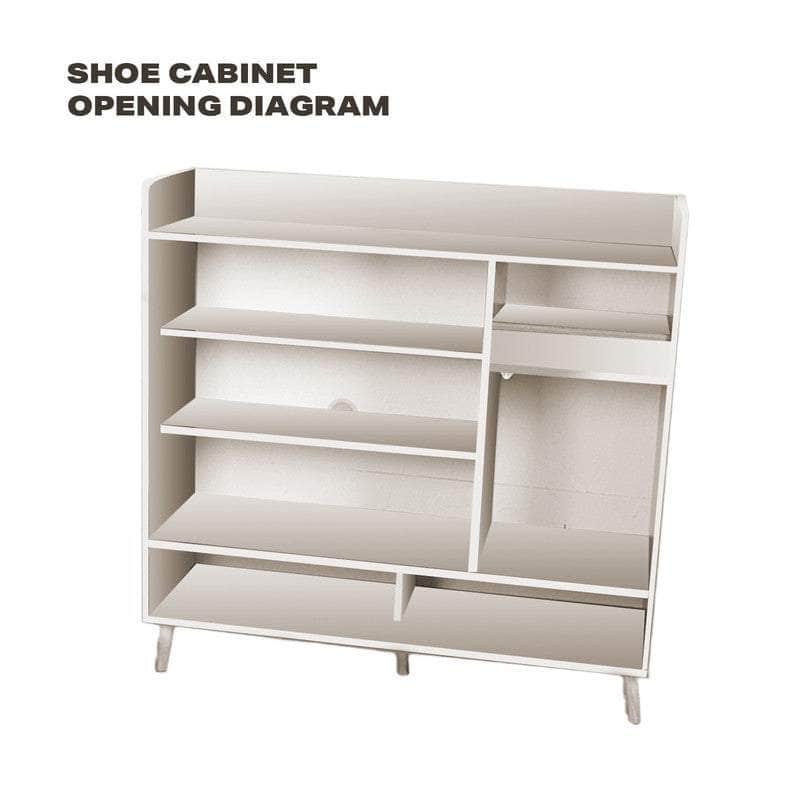 White Simple Style Shoe Cabinet Storage Cabinet