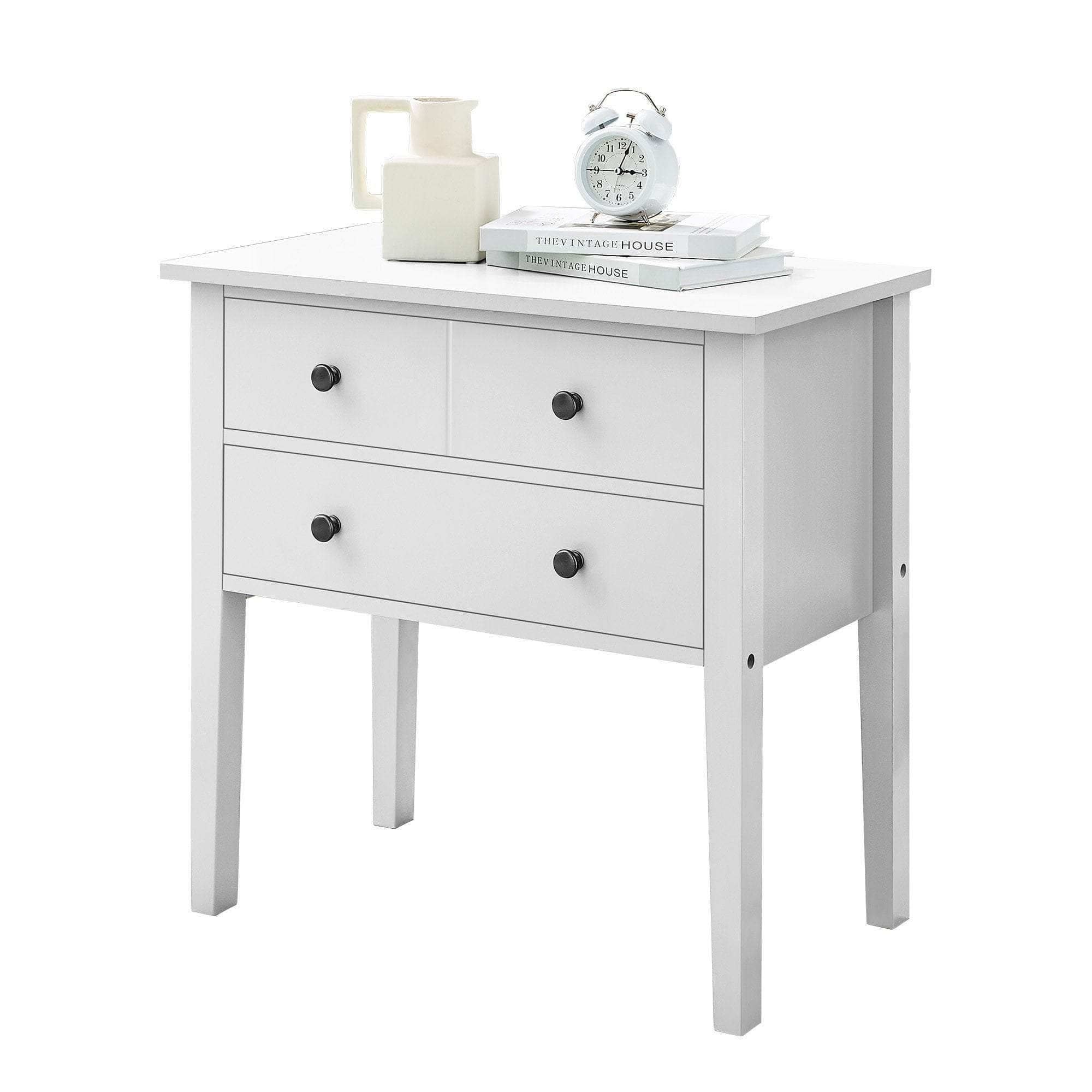 White Sven Nightstand Sleek Bedside Table