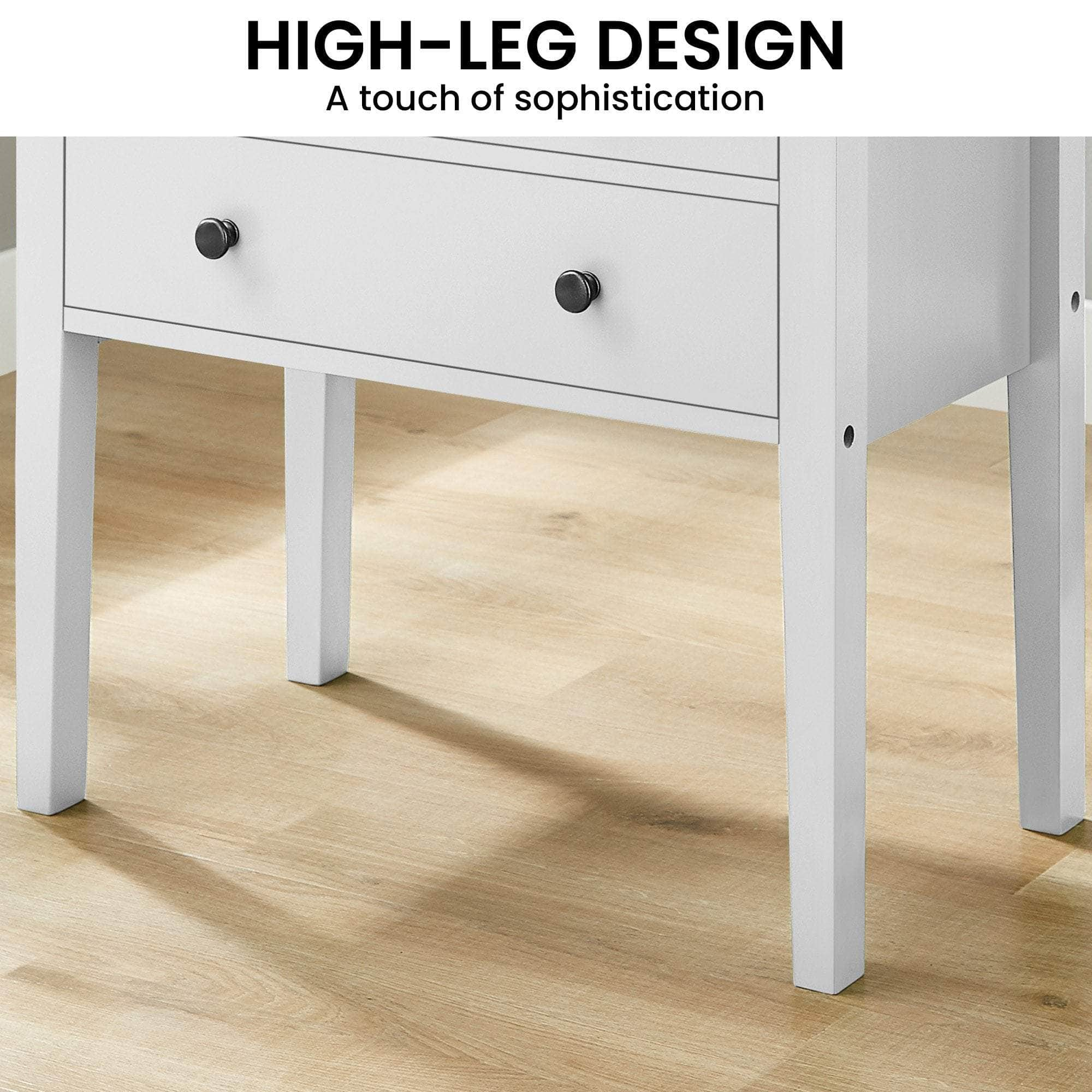 White Sven Nightstand Sleek Bedside Table