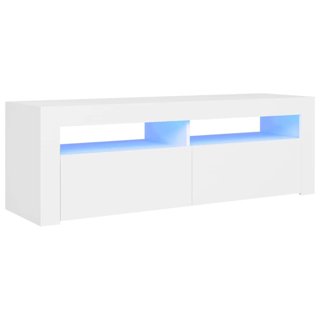 White TV Cabinet with LED Lights