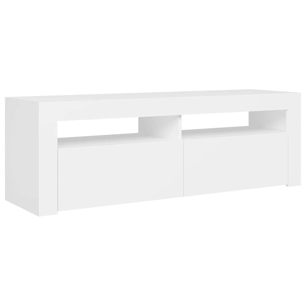 White TV Cabinet with LED Lights