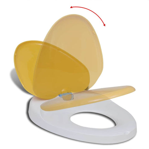 White & Yellow Soft-close Toilet Seat /Children