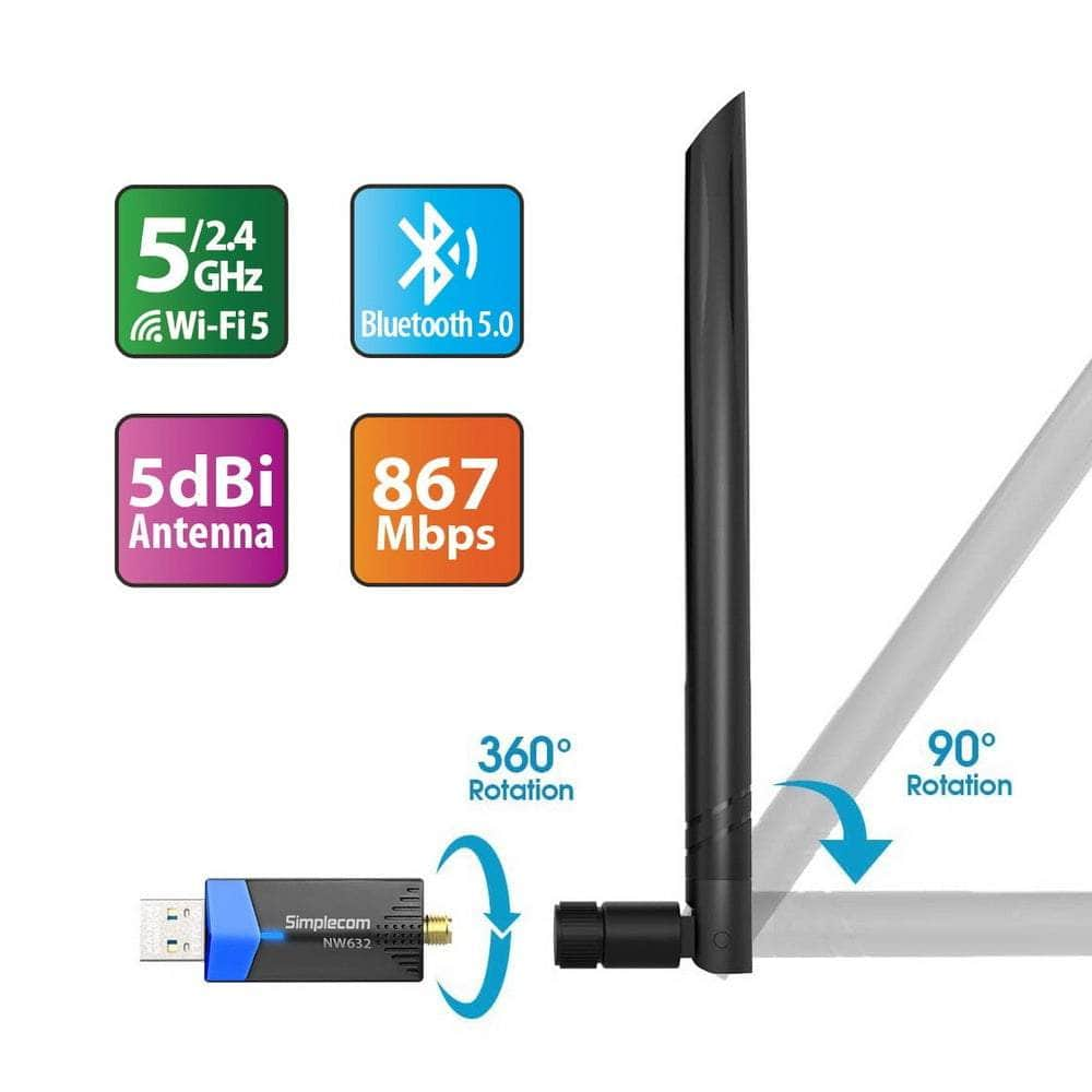 Wi-Fi 5 Bluetooth 5.0 Usb Adapter Dual Band Ac1200