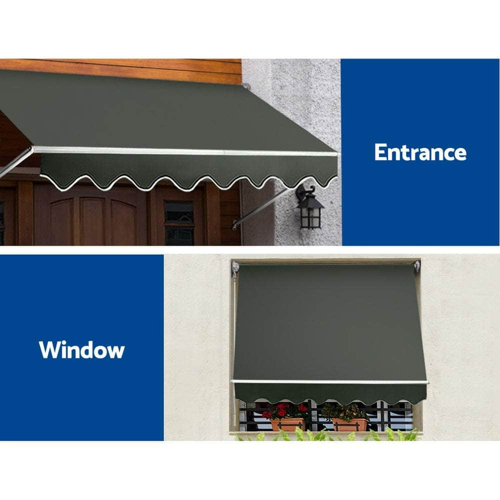 Window Fixed Pivot Arm Awning Outdoor Blinds Retractable Canopy1.8X2.1M