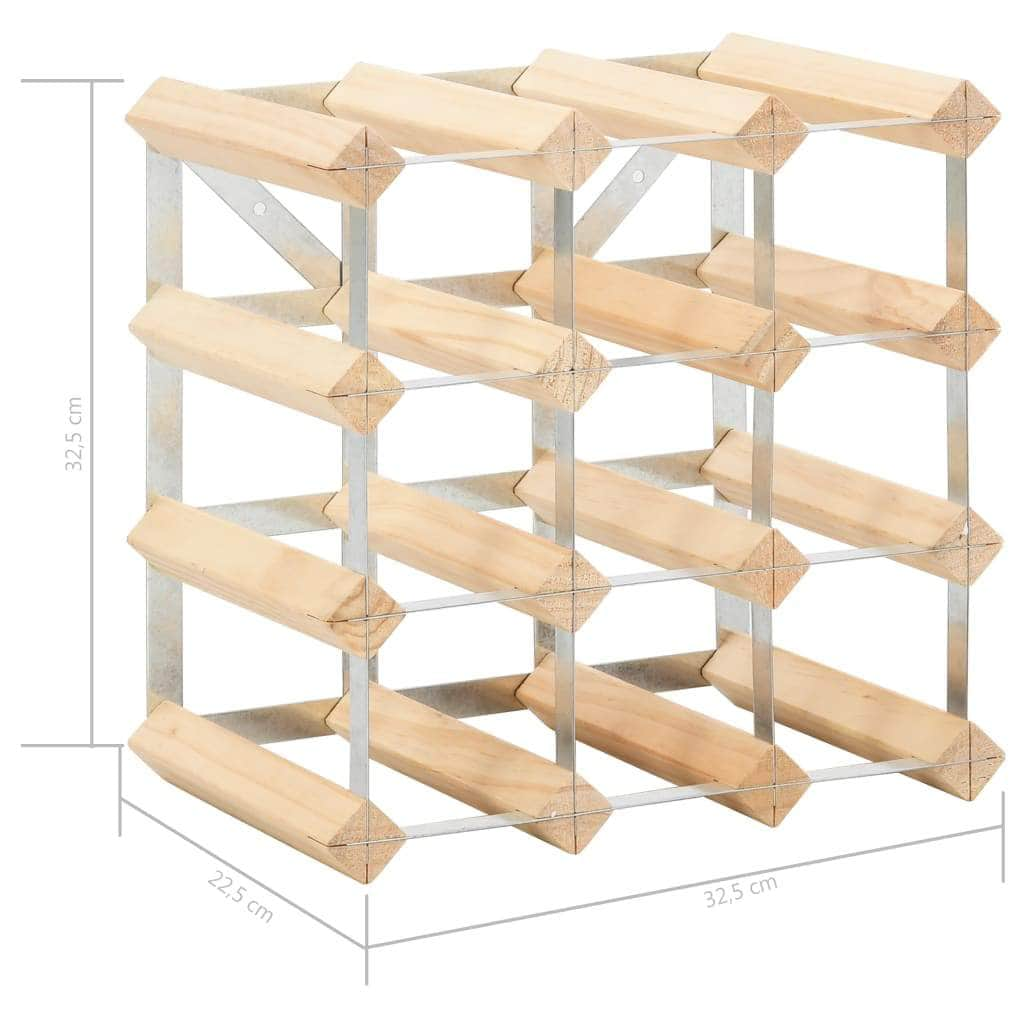 Wine Rack for 12 Bottles Solid Pinewood