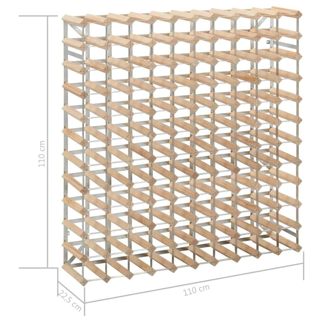 Wine Rack for 120 Bottles Solid Pinewood