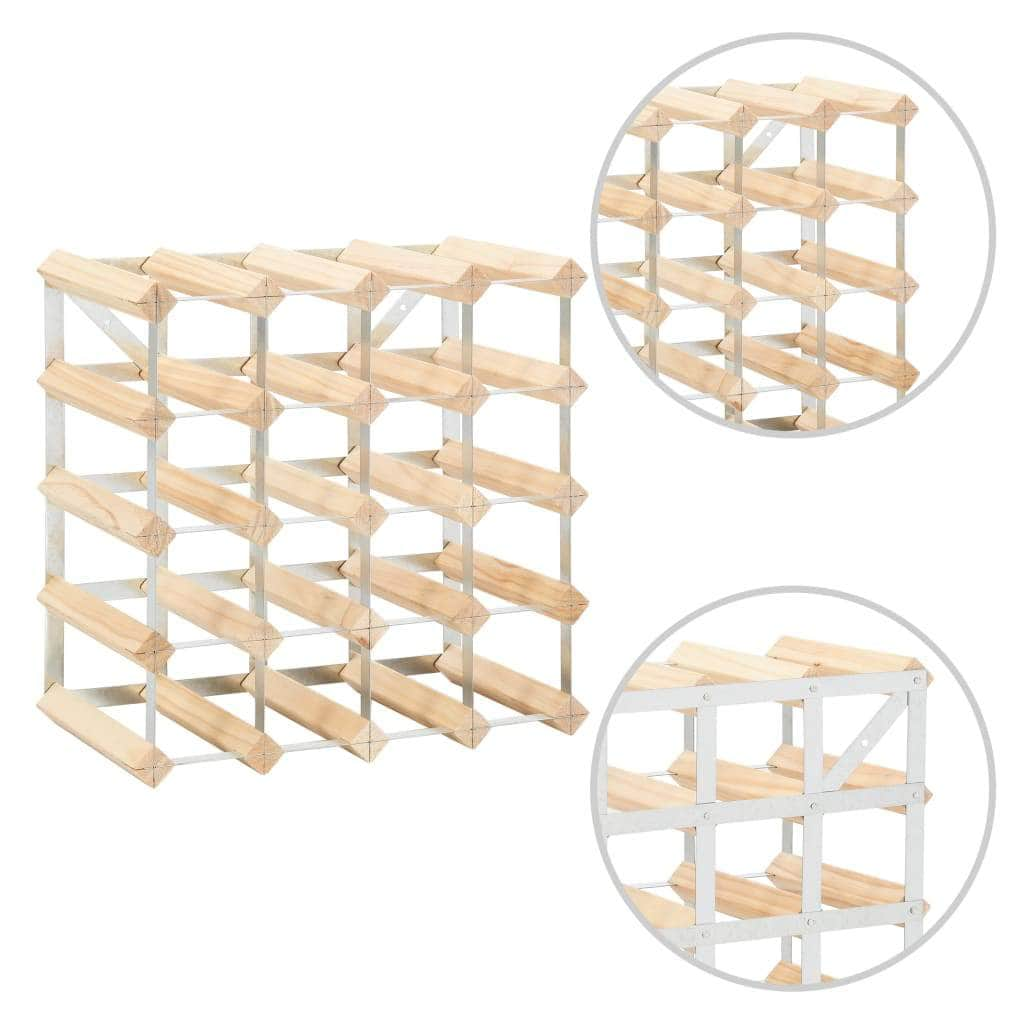 Wine Rack for 20 Bottles Solid Pinewood