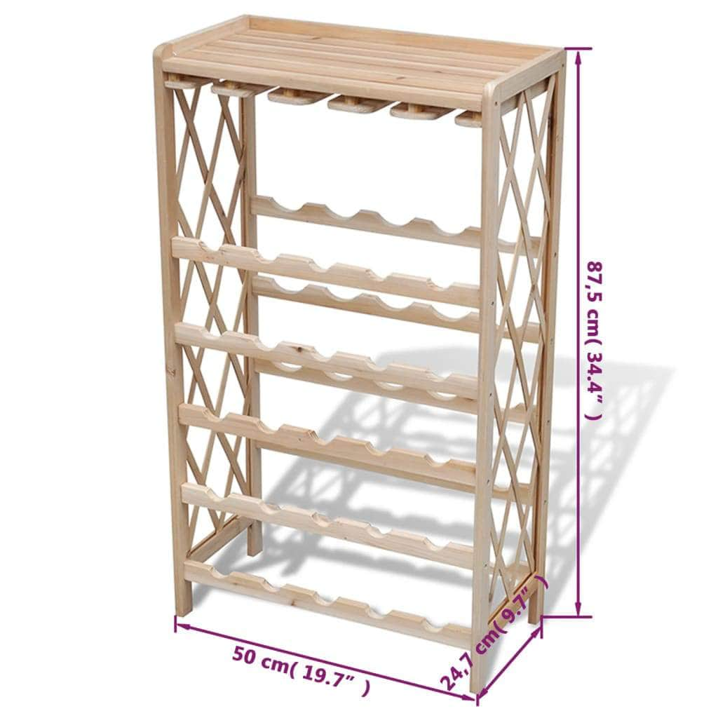 Wine Rack for 25 Bottles Wood