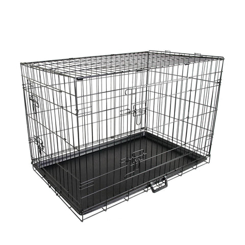 Wire Dog Cage Foldable Crate Kennel 48in with Tray