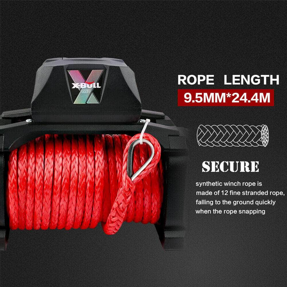 Wireless 12V Synthetic Rope Electric Winch 14500Lb 4X4 Boat