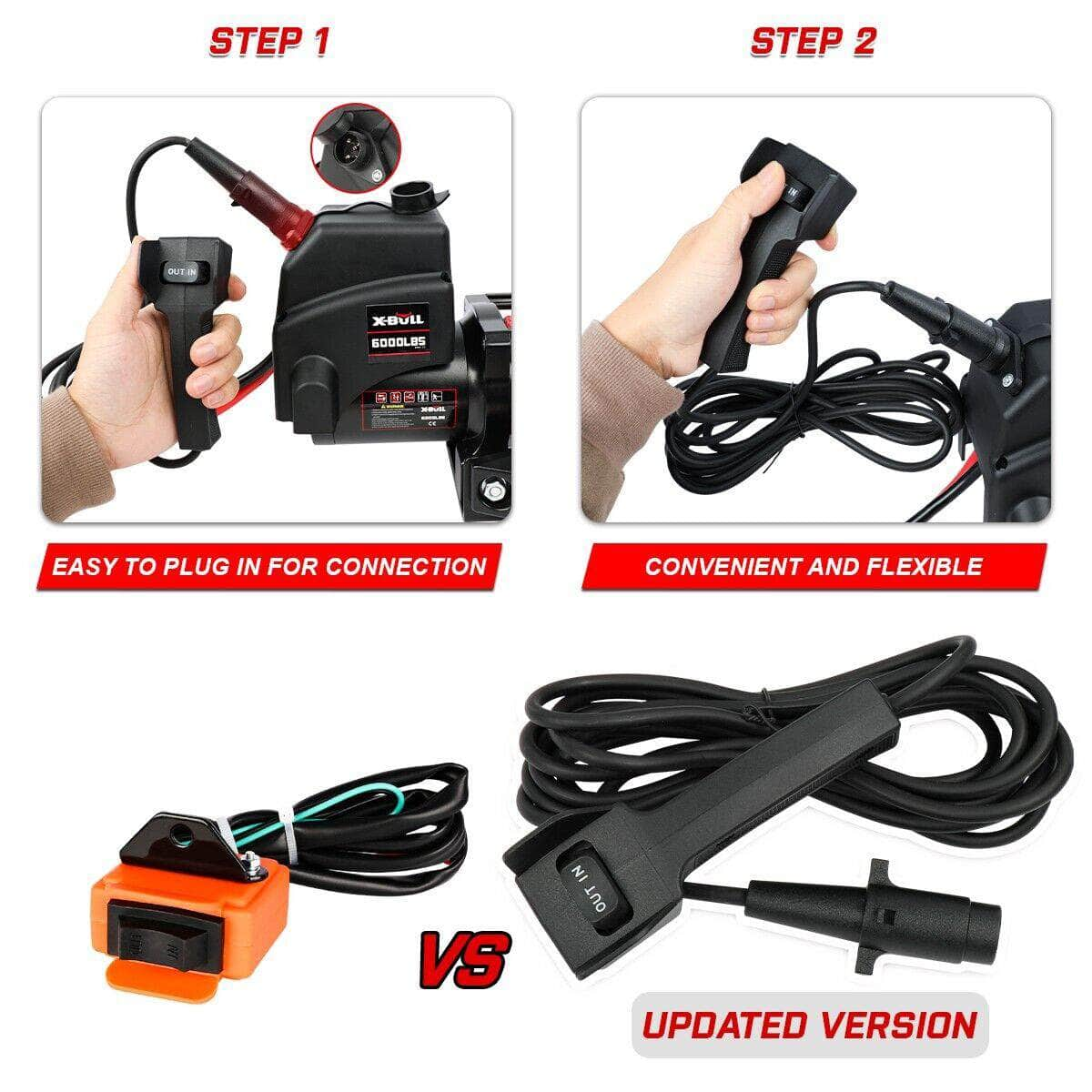 Wireless 12V Synthetic Rope Electric Winch 6000Lbs Boat Atv