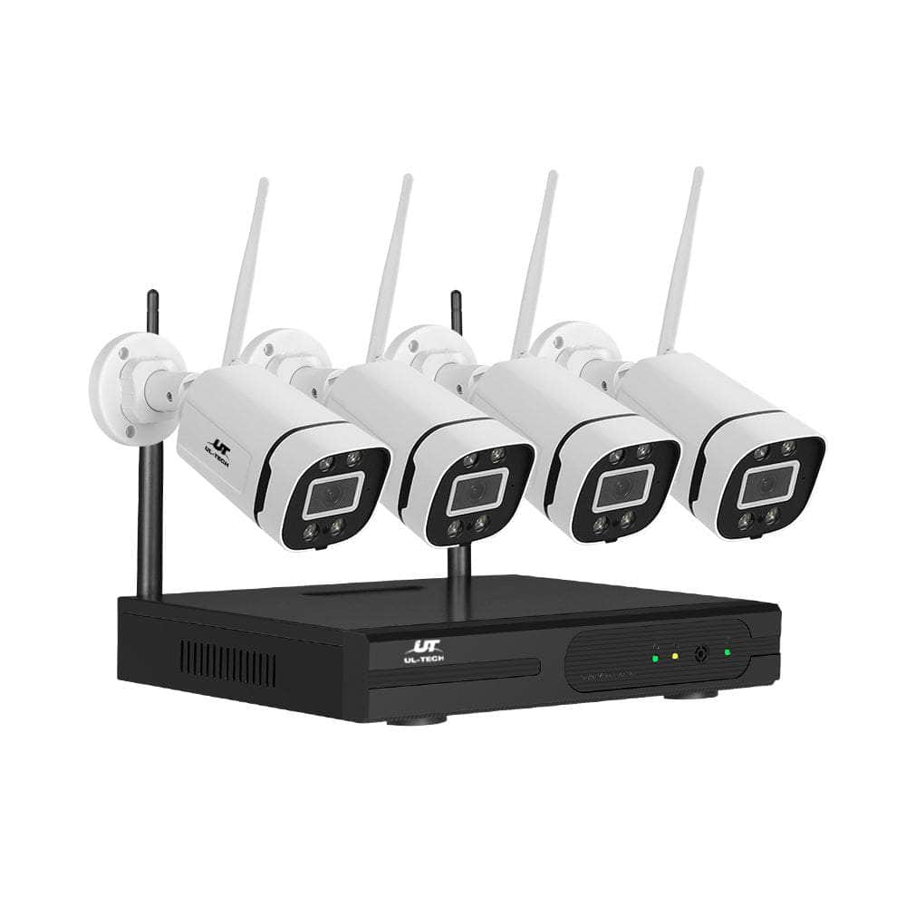 Wireless Cctv Security System 8Ch 3Mp 4 Square Cameras