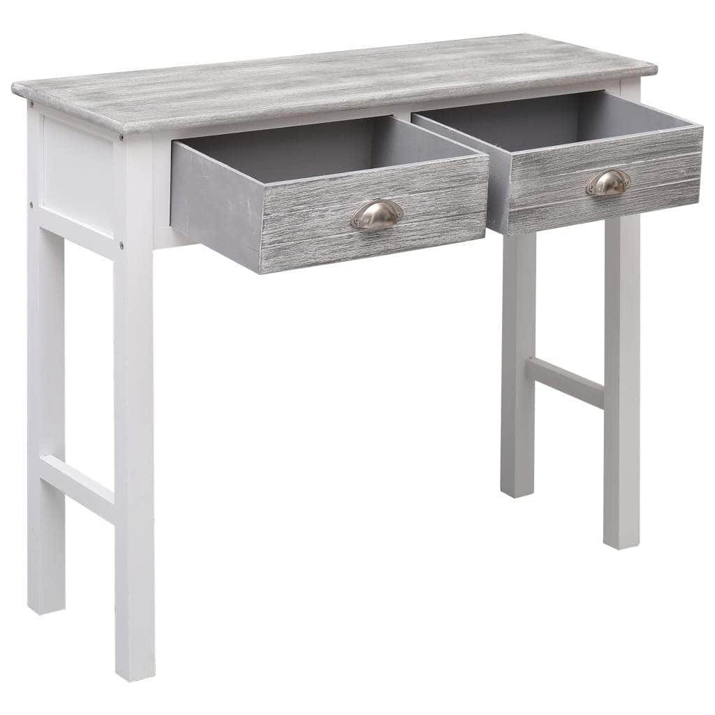 wood Console Table-Grey