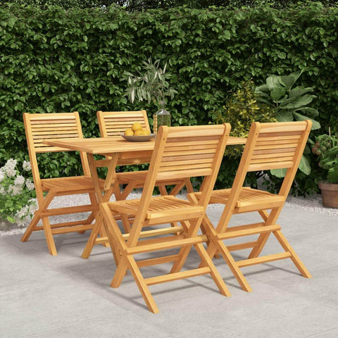 Wood Teak: 5-Piece Garden Dining Elegance