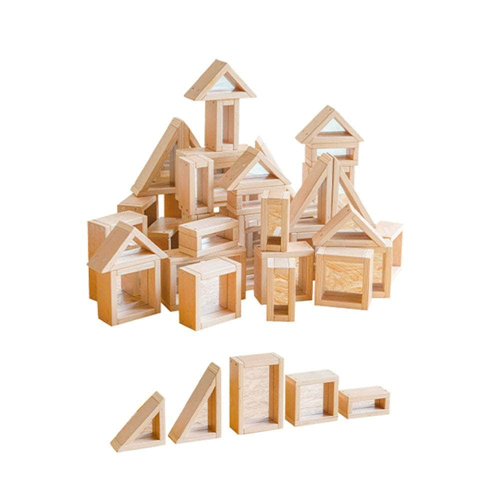 Wooden Acrylic Mirror Building Blocks Set 40pcs