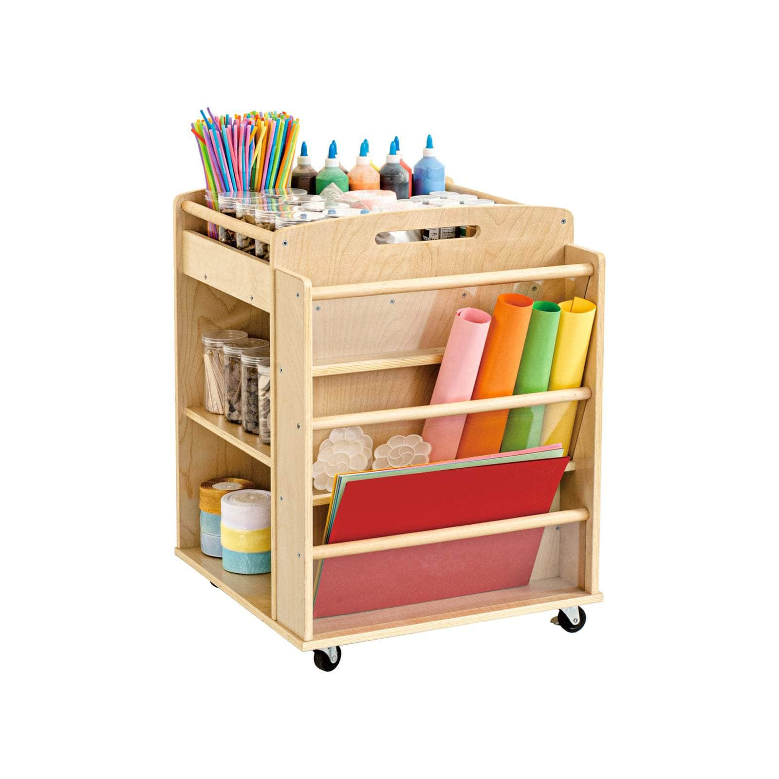 Wooden Art Craft Material Storage Trolley