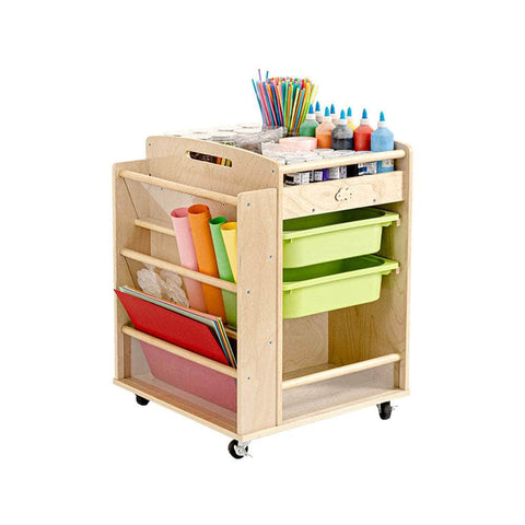 Wooden Art Craft Material Storage Trolley