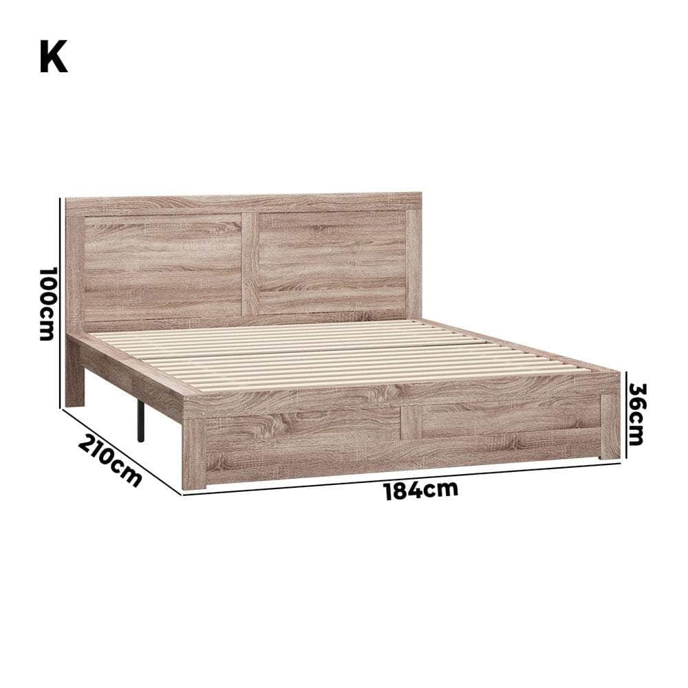 Wooden Bed Frame Contemporary Light Oak